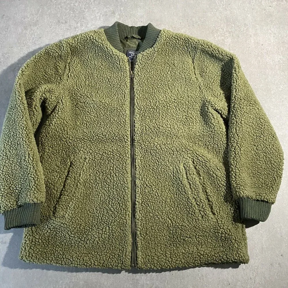 Abercrombie & Fitch deep pile Fleece Jacket Medium - Picture 1 of 7